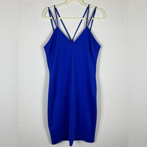 GUESS Mini Dress Bodycon Strappy Cobalt Blue- XL
